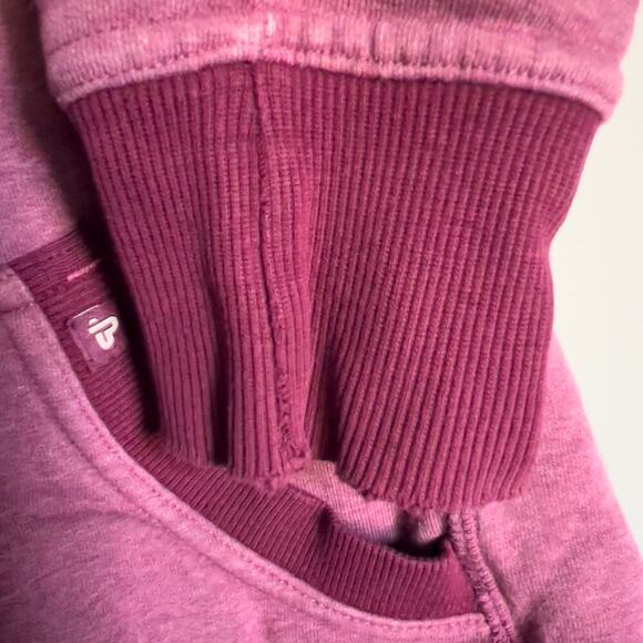 Pact Organic Full Zip Small Hood Berry Burgundy Sweatshirt Hoodie Lounge Long - Picture 9 of 12
